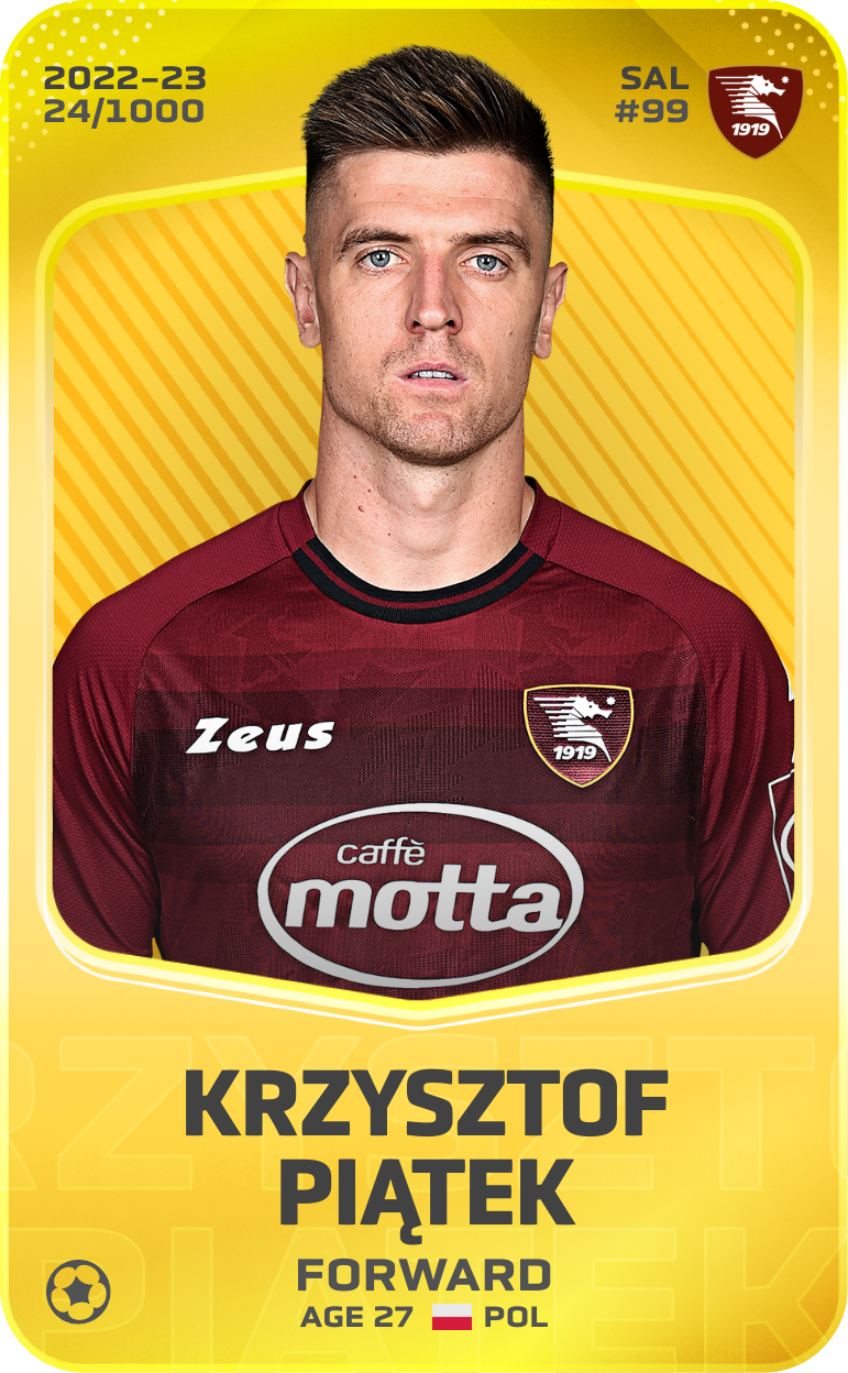 Sorare - Sorare Official - Krzysztof Piątek 2022-23 • Limited 24/1000 - NFT # 86863776796597757661698418200673869977892647051267124711233318670244386882659