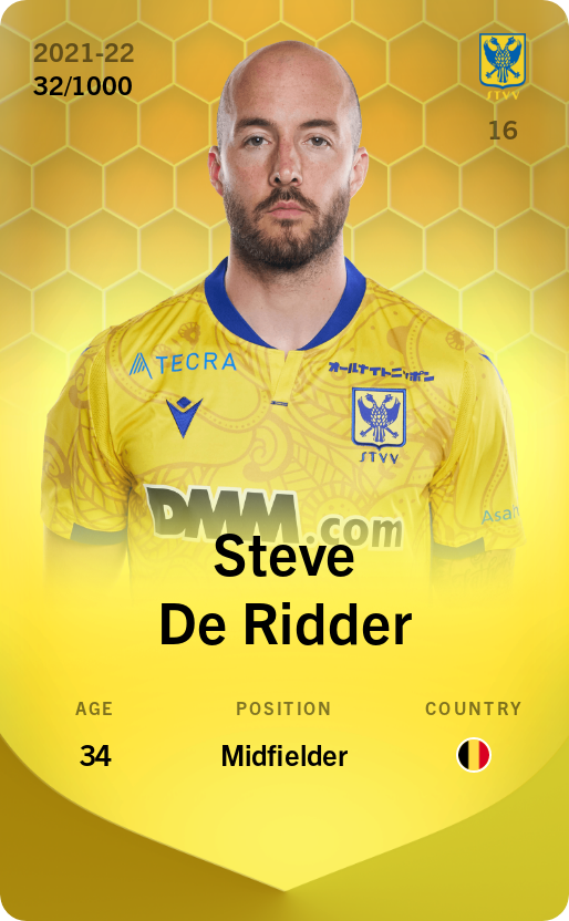 Sorare - Sorare Official - Steve De Ridder 2021-22 • Limited 32/1000 - NFT # 109115602400702860029571139650694794779112106605620278609188765493752056618819