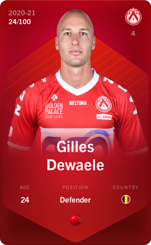 Sorare - Sorare Official - Gilles Dewaele 2020-21 • Rare 24/100 - NFT # 94034288327181242445825927186967230451110173685871949426967404061029457408963