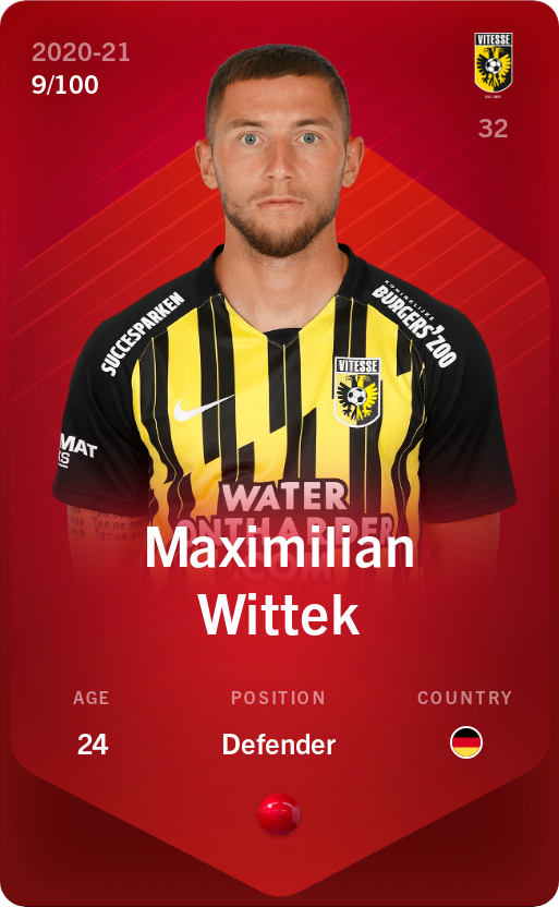 Sorare - Sorare Official - Maximilian Wittek 2020-21 • Rare 9/100 - NFT # 105035569249440812362263660179323481234916439200951519356914526880091035972307
