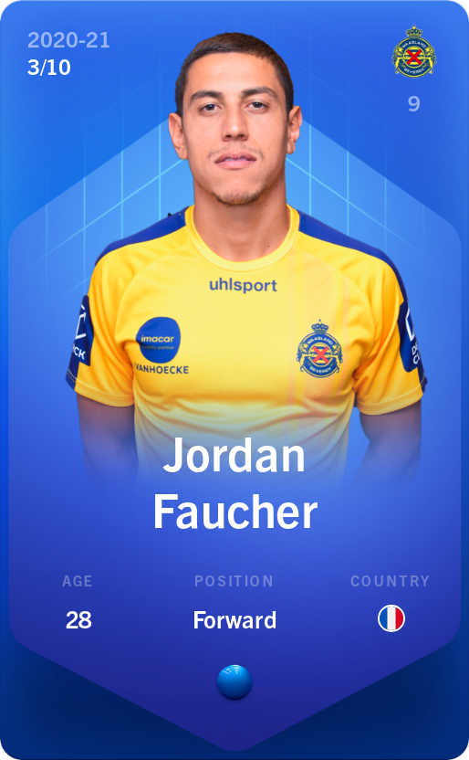 Sorare - Sorare Official - Jordan Faucher 2020-21 • Super Rare 3/10 - NFT # 63884536565629531347983402392996502977759524120143424226571586287716219117158