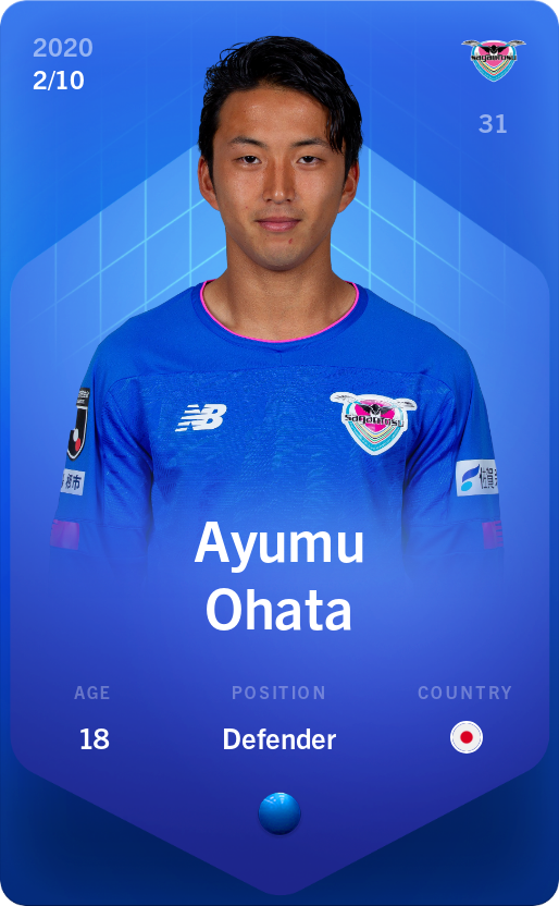 Sorare - Sorare Official - Ayumu Ohata 2020-21 • Super Rare 2/10 - NFT # 67366488037341419841419854661450679189885909558549042185889310069093612588700