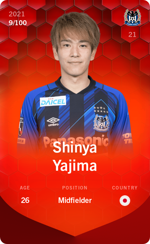 Sorare - Sorare Official - Shinya Yajima 2021-22 • Rare 9/100 - NFT # 54926751875628430493981642323747956679153527659736678812070169313078138562837