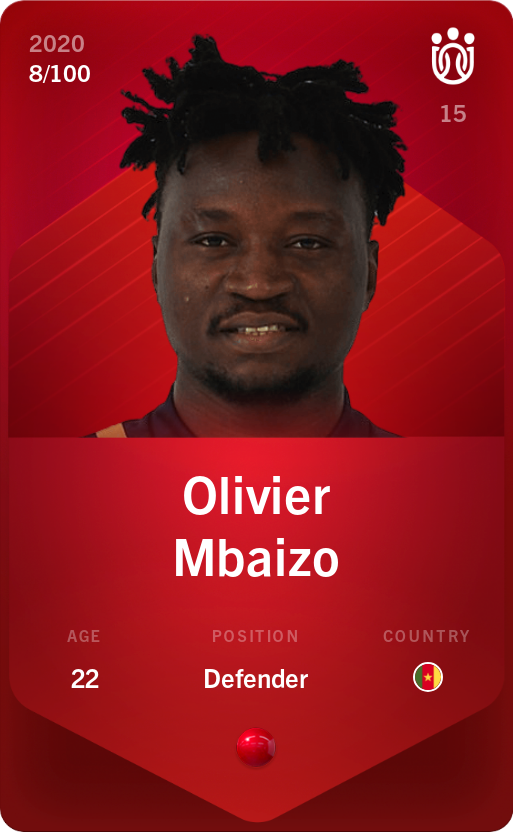 Sorare - Sorare Official - Olivier Mbaizo 2020-21 • Rare 8/100 - NFT # 69467828128286784850558376616067031249149546834292775616007124198292738587571