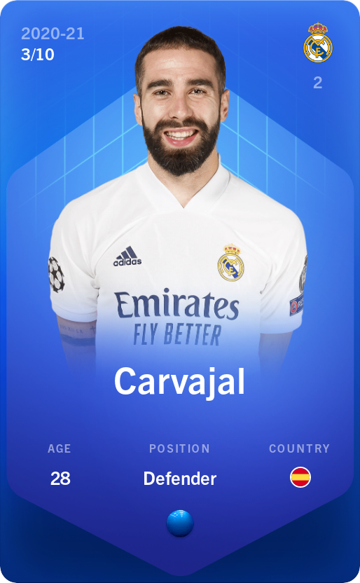 Sorare - Sorare Official - Carvajal 2020-21 • Super Rare 3/10 - NFT # 23726746998558693103051844166764950829974760348267331821108436645874930283380