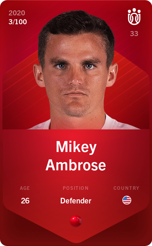 Sorare - Sorare Official - Mikey Ambrose 2020-21 • Rare 3/100 - NFT # 82154796192588928862218196104737801649723830861318363984211686006440552813523