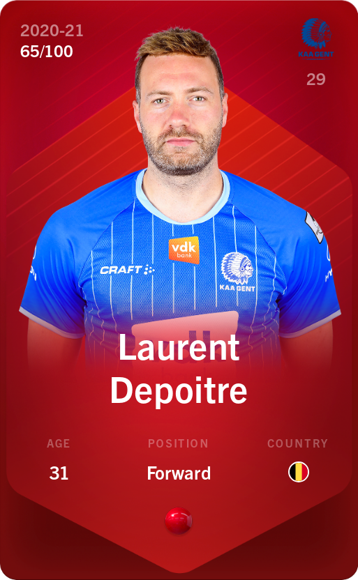 Sorare - Sorare Official - Laurent Depoitre 2020-21 • Rare 65/100 - NFT # 24994783285715969509057200903745577487714343022468435735675109037774390243686