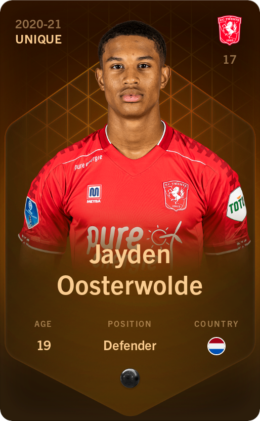 Sorare - Sorare Official - Jayden Oosterwolde 2020-21 • Unique - NFT # 48864563209603609883456743903357931993393156217405399369766725651591850493208