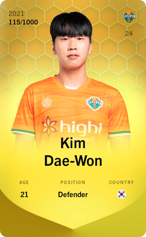 Sorare - Sorare Official - Kim Dae-Won 2021-22 • Limited 115/1000 - NFT # 26086107303453169977395046950022370240099423506632657801150796393685857231049