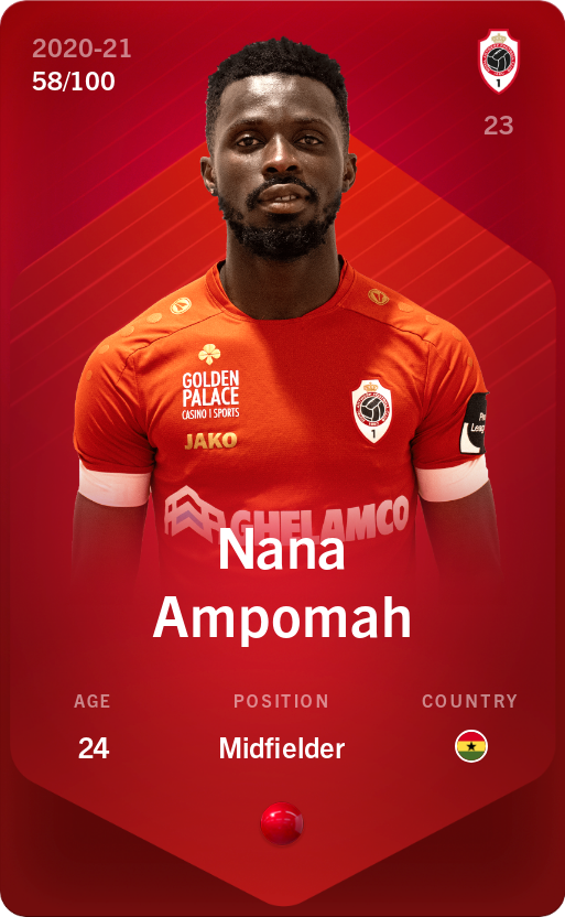 Sorare - Sorare Official - Nana Ampomah 2020-21 • Rare 58/100 - NFT # 111516317468920491039860977342987905734054431648399794649394436196959276450288