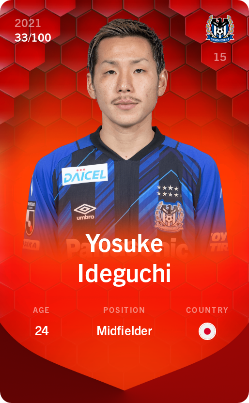 Sorare - Sorare Official - Yosuke Ideguchi 2021-22 • Rare 33/100 - NFT # 56099267616584706863754398165970766251199586765858722534502130190224669006912