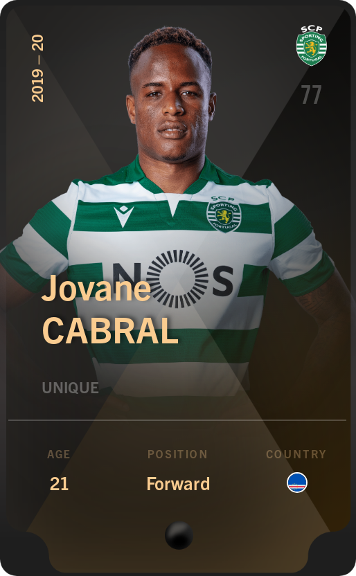 Sorare - Sorare Official - Jovane Cabral 2019-20 • Unique - NFT # 10207197164671413138561130589869721692649705267930153444434996887138130153559