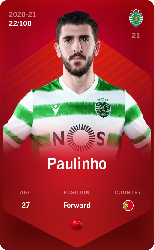 Sorare - Sorare Official - Paulinho 2020-21 • Rare 22/100 - NFT # 3662040356218733909039227865789995295081624382418957614186586603197888105355