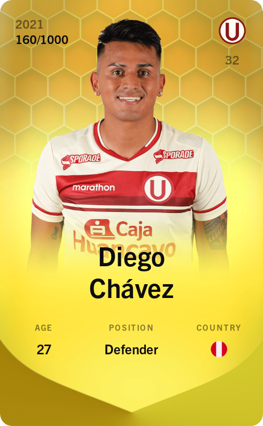 Sorare - Sorare Official - Diego Chávez 2021-22 • Limited 160/1000 - NFT # 25795489746484982781819138826955459575112402345076114843144102997233345503512