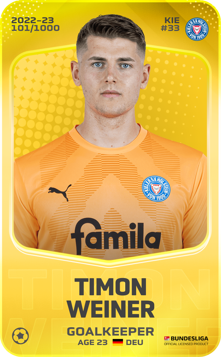 Sorare - Sorare Official - Timon Weiner 2022-23 • Limited 101/1000 - NFT # 9750456726955265506209951405209987448281809186324309174153874213519948892339