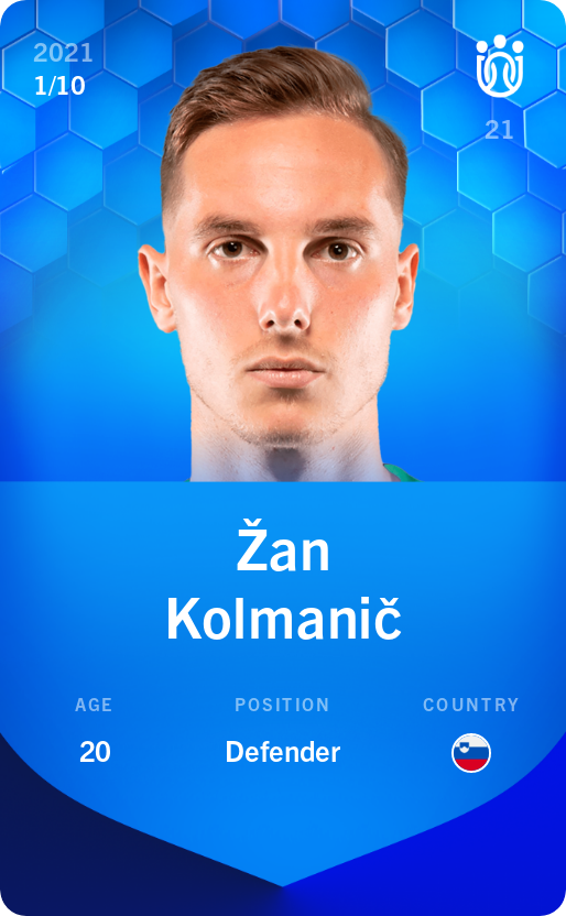Sorare - Sorare Official - Žan Kolmanič 2021-22 • Super Rare 1/10 - NFT # 45846687859920574928559991463731451091129129187041148035032113651940278765694