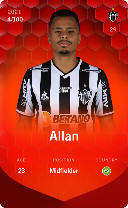 Sorare - Sorare Official - Allan 2021-22 • Rare 4/100 - NFT # 75987169654135356312785754440540944702502109069121143008415581921751717942365