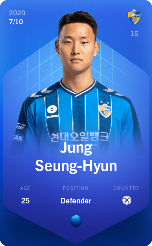 Sorare - Sorare Official - Jung Seung-Hyun 2020-21 • Super Rare 7/10 - NFT # 96406561425725568287255616615056078367277196428271790939291920132844974442194