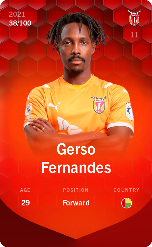Sorare - Sorare Official - Gerso Fernandes 2021-22 • Rare 38/100 - NFT # 17998480214051235418708077772502858729368307573893367165969475223533122071814