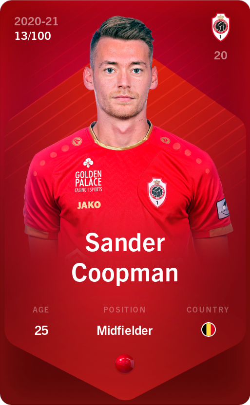 Sorare - Sorare Official - Sander Coopman 2020-21 • Rare 13/100 - NFT # 46173111622857237938555167034719946383049128474277152780152099006092882651740