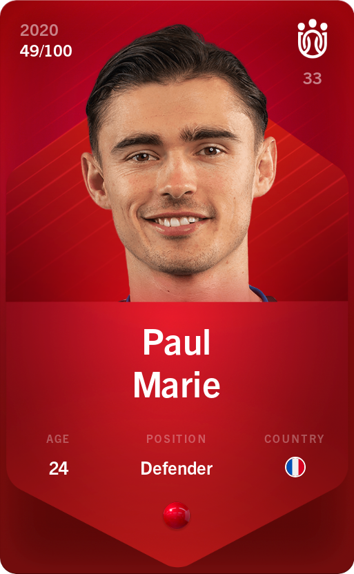 Sorare - Sorare Official - Paul Marie 2020-21 • Rare 49/100 - NFT # 59130121362673498265686322650150339836589267348153086557693686822176383985379