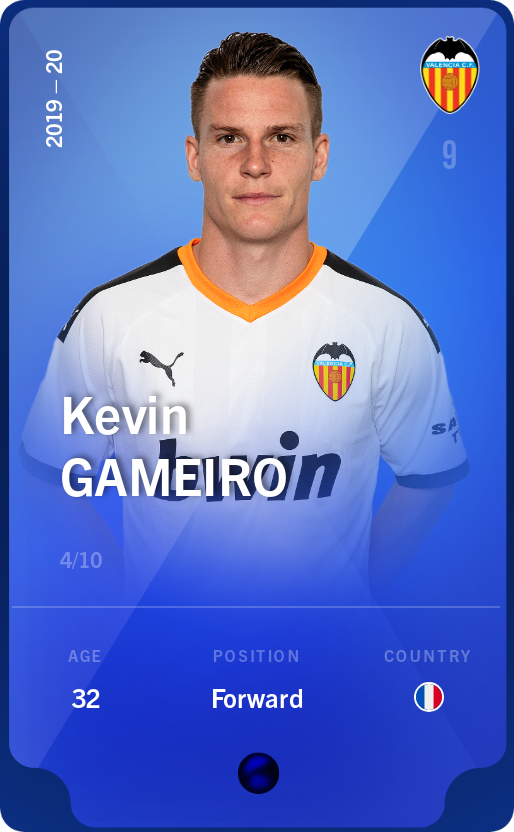 Sorare - Sorare Official - Kevin Gameiro 2019-20 • Super Rare 4/10 - NFT # 66988585529578364283752351513150486440352436186901551346085922458698453390400