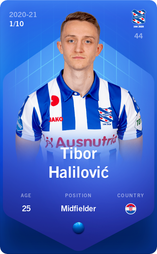 Sorare - Sorare Official - Tibor Halilović 2020-21 • Super Rare 1/10 - NFT # 108532253055441991126777528452988122041929170980931476627746640533255048867155