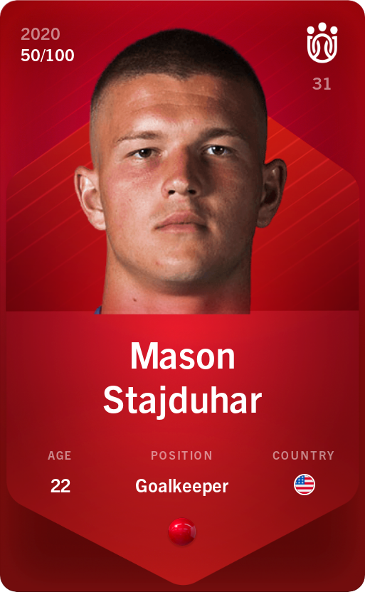 Sorare - Sorare Official - Mason Stajduhar 2020-21 • Rare 50/100 - NFT # 8687224188876816758531510796029888019583096836169940315229129899902995123037