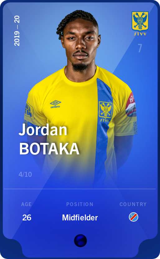 Sorare - Sorare Official - Jordan Botaka 2019-20 • Super Rare 4/10 - NFT # 1347109800291788993049773703278954596782401024680974499611926112535114674306