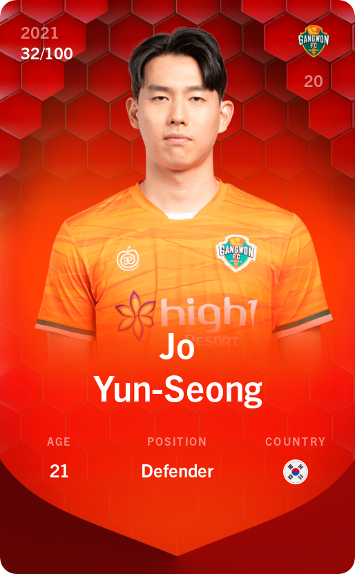 Sorare - Sorare Official - Jo Yun-Seong 2021-22 • Rare 32/100 - NFT # 54151955687162439651741895705106132705359814801229633645122383621087954336556