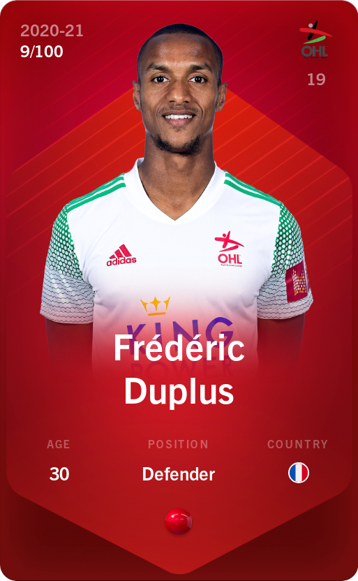 Sorare - Sorare Official - Frédéric Duplus 2020-21 • Rare 9/100 - NFT # 2440804351129915767190317112378590233343852078502449349154777841268503750219