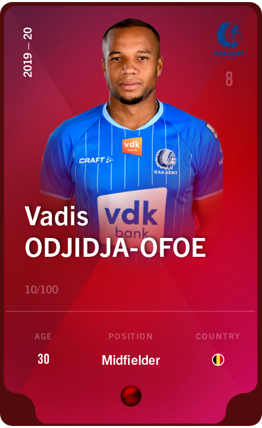 Sorare - Sorare Official - Vadis Odjidja-Ofoe 2019-20 • Rare 10/100 - NFT # 26544243060220852373508548120636926116251924067383395253478643415823655554190