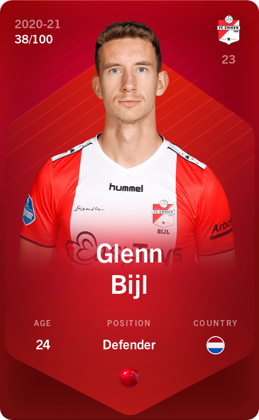 Sorare - Sorare Official - Glenn Bijl 2020-21 • Rare 38/100 - NFT # 29573998821241837400887967694743900137537450236136946247050426670143254490418