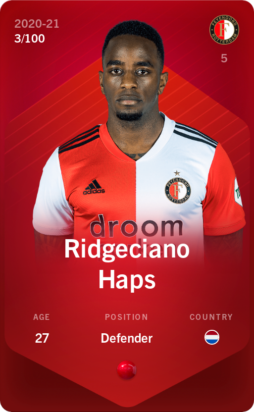 Sorare - Sorare Official - Ridgeciano Haps 2020-21 • Rare 3/100 - NFT # 31713968729056421258727070160861140140282555391237540861160322524596101955540
