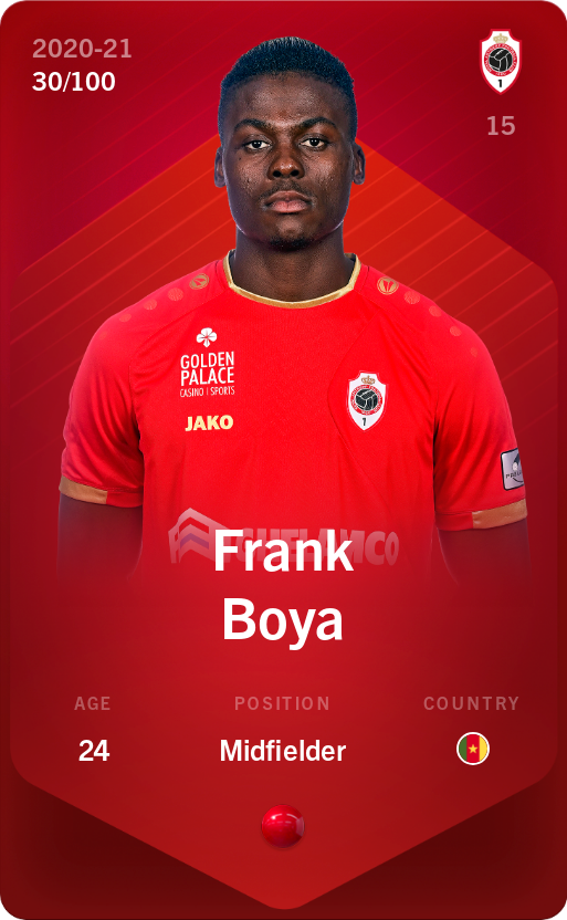 Sorare - Sorare Official - Frank Boya 2020-21 • Rare 30/100 - NFT # 78482090403242494542853890128445371342257319790032645299085686910071047999230