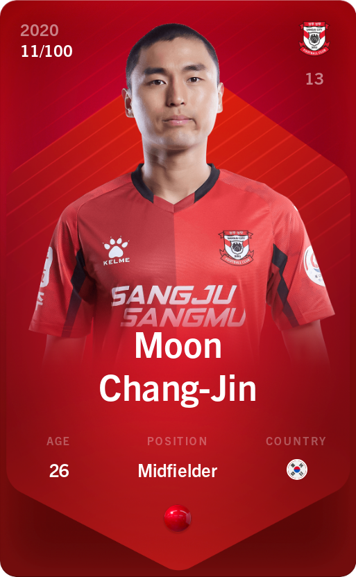 Sorare - Sorare Official - Moon Chang-Jin 2020-21 • Rare 11/100 - NFT # 109538232884165450600124612971851994444540126761587249876248590169466644376197