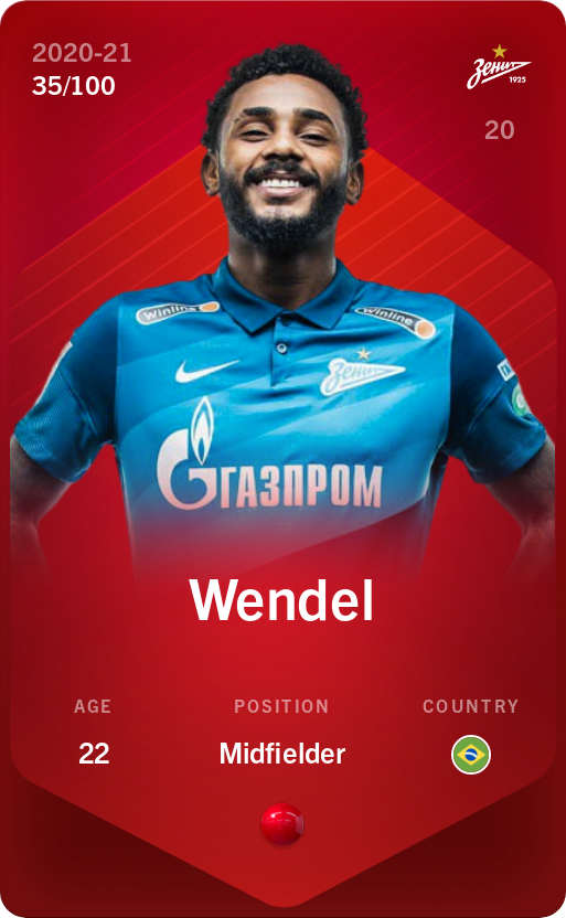 Sorare - Sorare Official - Wendel 2020-21 • Rare 35/100 - NFT # 103780044827251773873044904552916798119016209196077953162776057033155987350097