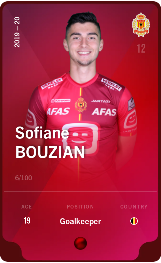 Sorare - Sorare Official - Sofiane Bouzian 2019-20 • Rare 6/100 - NFT # 28184249126566888905289491829416700260139059840313069289801831619747295380347