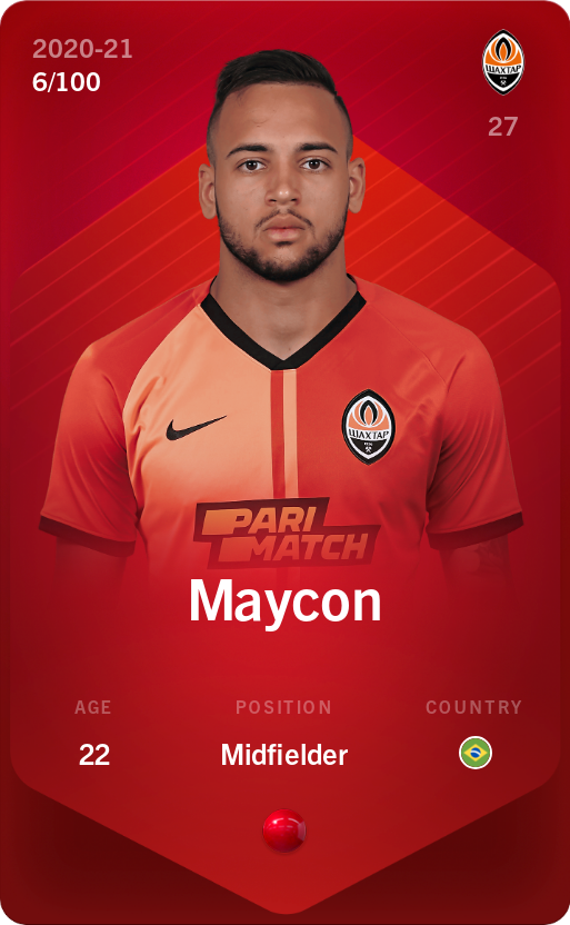 Sorare - Sorare Official - Maycon 2020-21 • Rare 6/100 - NFT # 110781915378609687047133351956506864662767164115940656895863833863506221960557