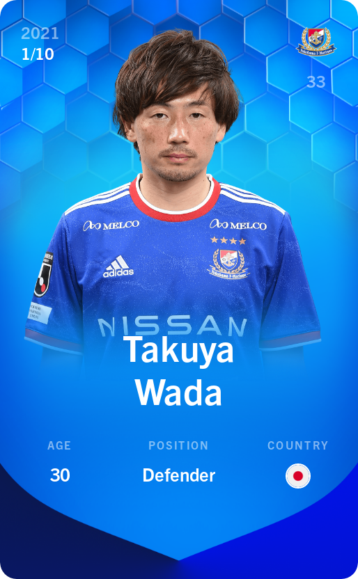 Sorare - Sorare Official - Takuya Wada 2021-22 • Super Rare 1/10 - NFT # 68312038507611461171864330015004783287139473722494863747806076728335568242188