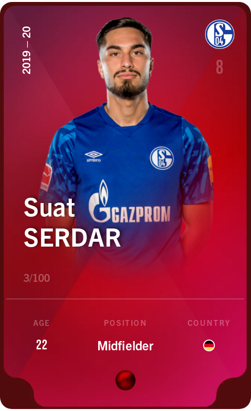 Sorare - Sorare Official - Suat Serdar 2019-20 • Rare 3/100 - NFT # 40780628130918617326763336460376288424917004875558385717006352845538956506448