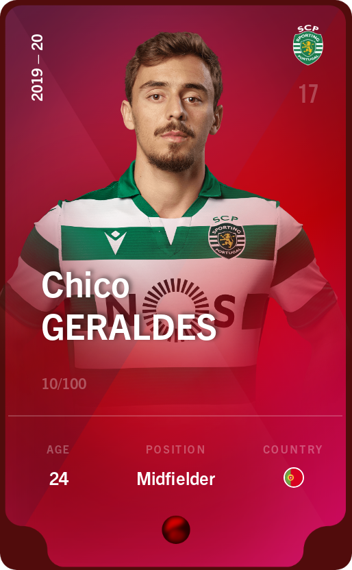 Sorare - Sorare Official - Chico Geraldes 2019-20 • Rare 10/100 - NFT # 9053658670427744037027996613943463659656041728186196569100170958019028859426