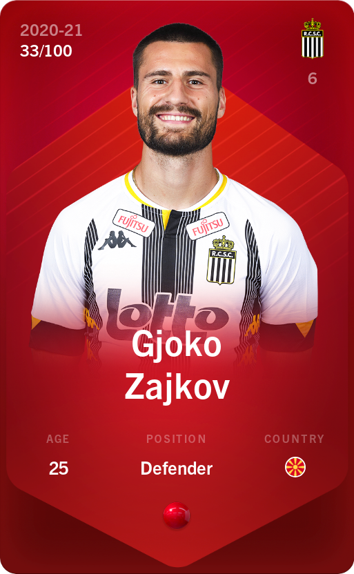 Sorare - Sorare Official - Gjoko Zajkov 2020-21 • Rare 33/100 - NFT # 106972675365243014338597825792098662762226799707205497673741679762423799516732
