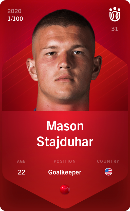 Sorare - Sorare Official - Mason Stajduhar 2020-21 • Rare 1/100 - NFT # 99250320314156326318711753412103776020330450083234186900984334210769349389366