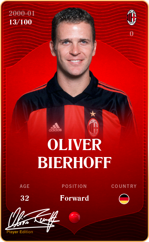Sorare - Sorare Official - Oliver Bierhoff 2000-01 • Rare 13/100 - NFT # 21084322864286551887456748841687754827702432206307740889559945459134273512738