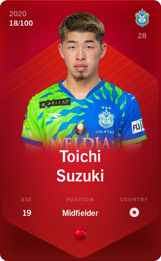 Sorare - Sorare Official - Toichi Suzuki 2020-21 • Rare 18/100 - NFT # 71048991403456250643139724411616127978840538605839264355065477079652809235347