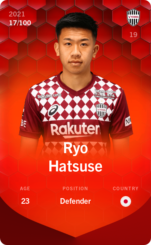 Sorare - Sorare Official - Ryo Hatsuse 2021-22 • Rare 17/100 - NFT # 68432266053050938501157574438066894759349480352469633046376544352533633238551