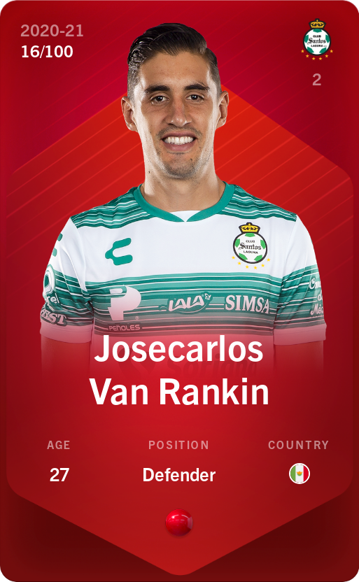 Sorare - Sorare Official - Josecarlos Van Rankin 2020-21 • Rare 16/100 - NFT # 107313613246956684732669799550852644260104739009792907653089047355708506169798