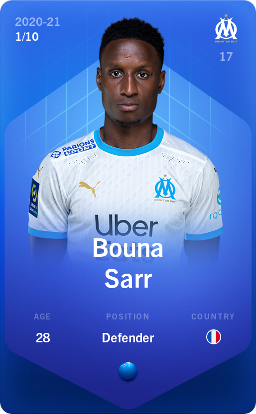 Sorare - Sorare Official - Bouna Sarr 2020-21 • Super Rare 1/10 - NFT # 36526547627220641161600895946001409245624933841767190383085228881199063806309