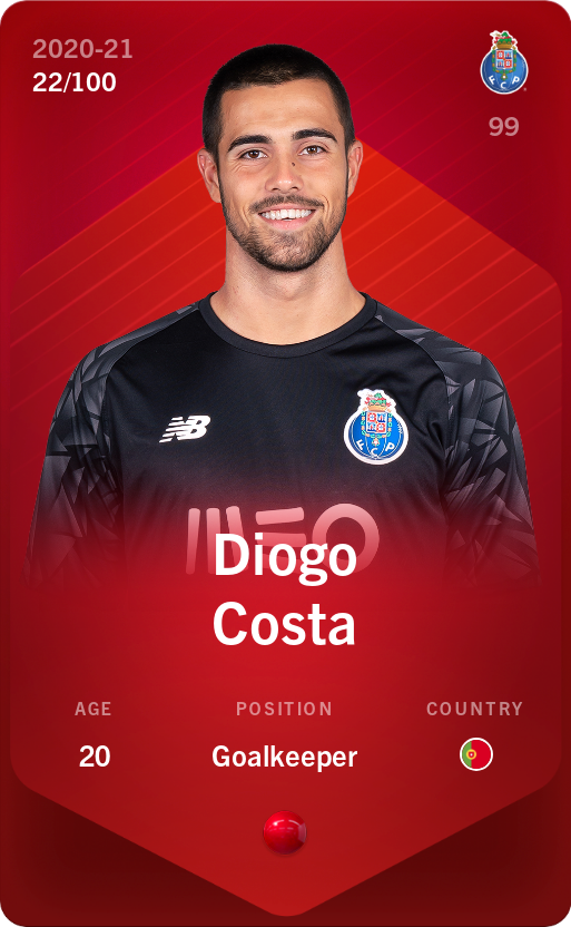 Sorare - Sorare Official - Diogo Costa 2020-21 • Rare 22/100 - NFT # 10991287437724580321648713543324260953605585314452622712354670334670705582962